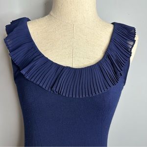 *LAUREN RALPH LAUREN* Navy Sleeveless Ruffle Trim Tank Top